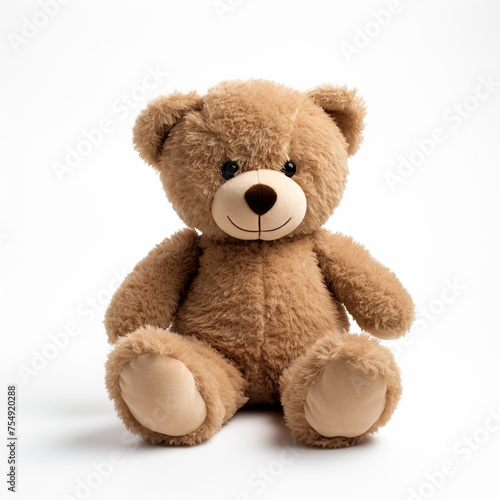 soft toy, teddy bear on a white background сreated with Generative Ai