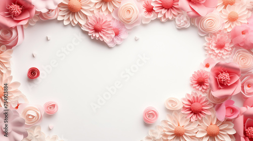 Mother's day holiday greeting design with carnation bouquet on pastel pink table background, design concept. Spring flowers on pink with copy space for message. Greeting card for Valentine's Day