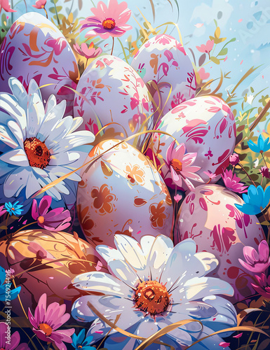 Easter eggs springtime  illustration © ZoomTeam