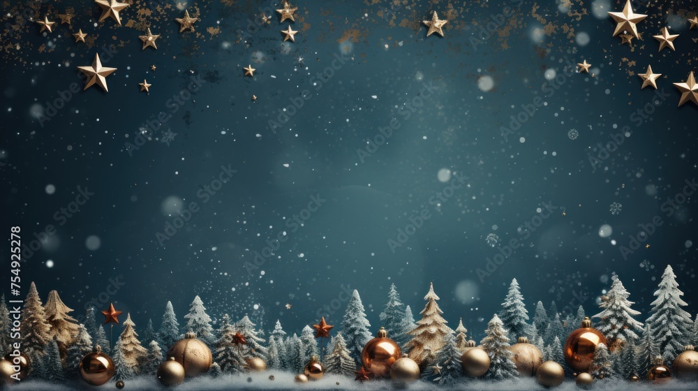 Naklejka premium Mystical Christmas Background with Space for Personal Messages