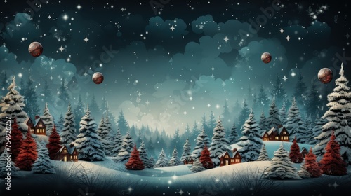 Dreamy Christmas Background Featuring Blank Copy Space