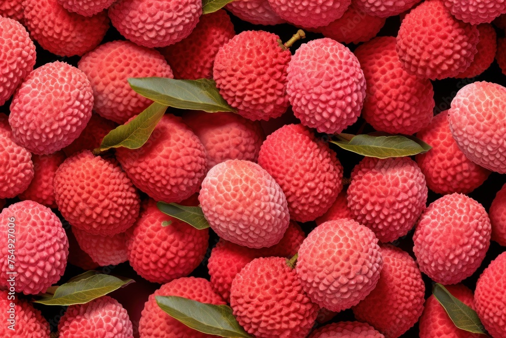 Sweet Lychee fruit background. Organic ingredient. Generate Ai Sweet Lychee fruit background. Organic ingredient. Generate Ai