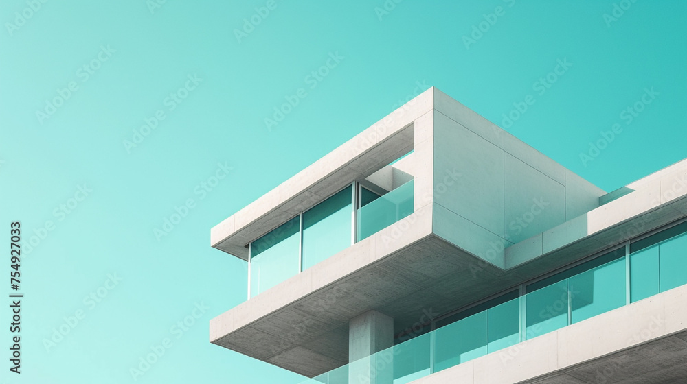 Minimalist geometries modern building, classical architecture. Minimalist geometries modern building, classical architecture.
