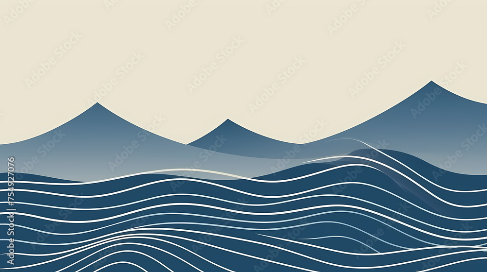 Japanese style mountain pattern illustration Japanese style mountain pattern illustration