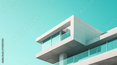 Minimalist geometries modern building, classical architecture.