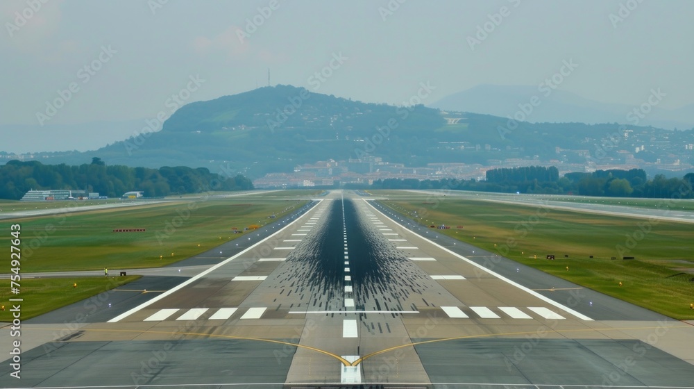 Final approach to land on runway