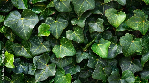 Ivy wall climbing patterns of persistence on a vibrant life green background natures takeover with generous copyspace photo