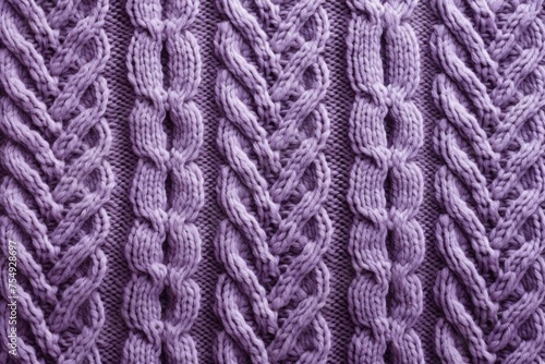 Vibrant Purple sweater pattern yarn. Wool knitwear. Generate Ai