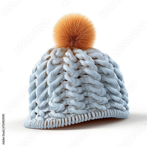 winter hat on a white background сreated with Generative Ai photo