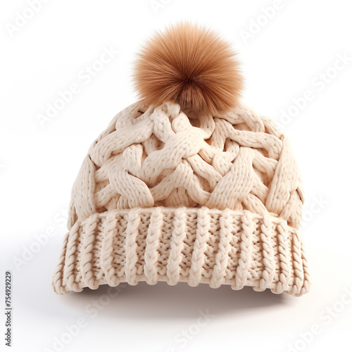 winter hat on a white background сreated with Generative Ai