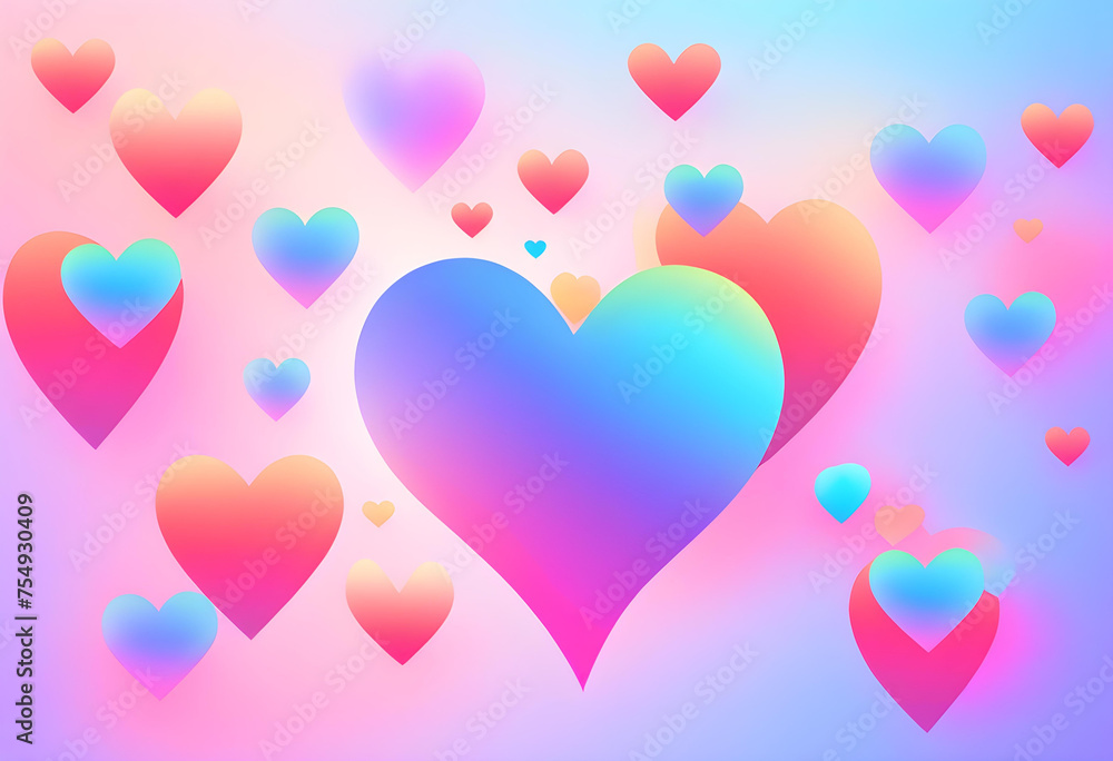 Gradient Heart Background, Background, Gradient, Heart, Colorful, Wallpaper, Abstract, Vibrant, Design, Texture, Pattern, Modern, Decoration, Artistic, Digital, AI Generated