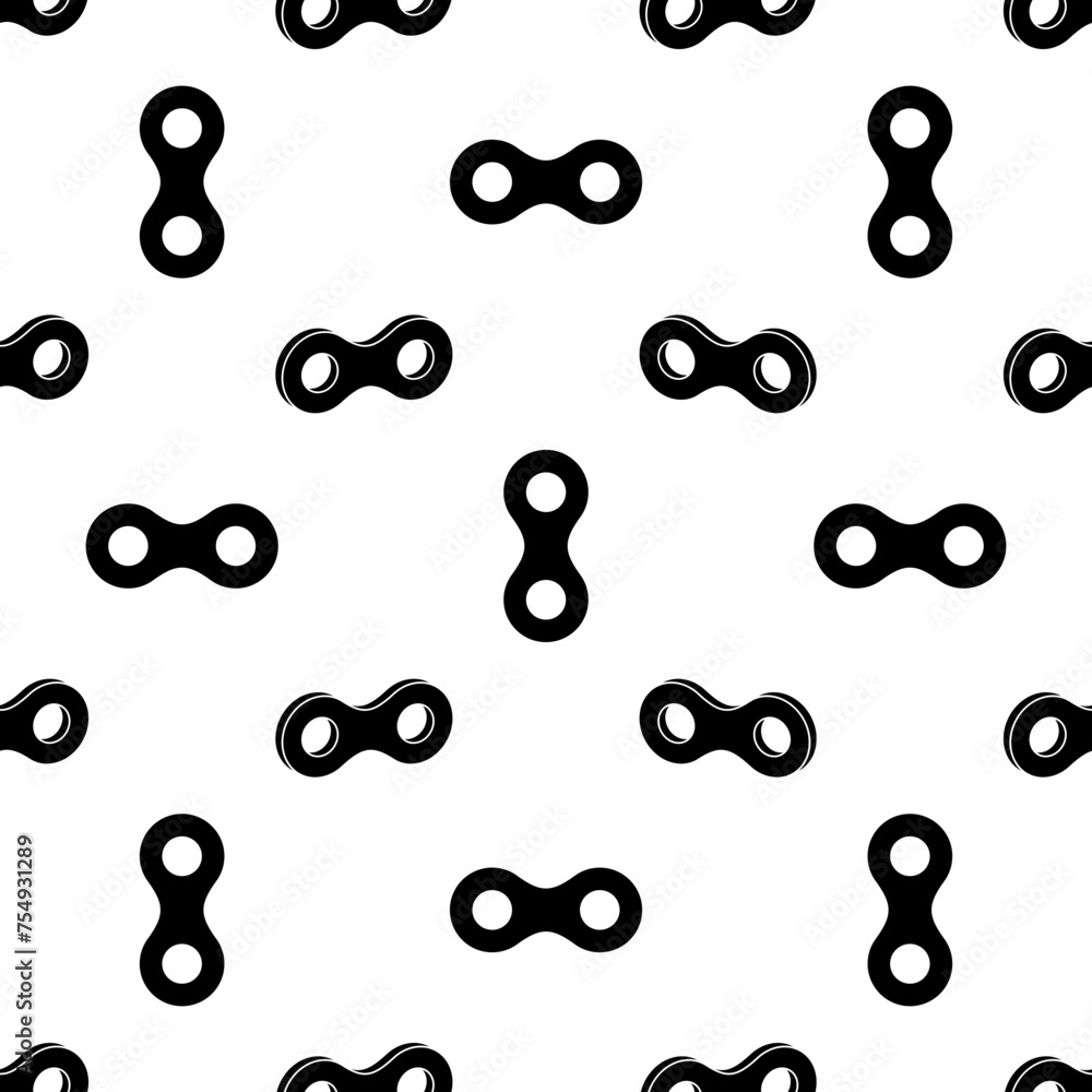 Fototapeta premium Bike Chain Icon Seamless Pattern, Drive Wheel Roller Chain
