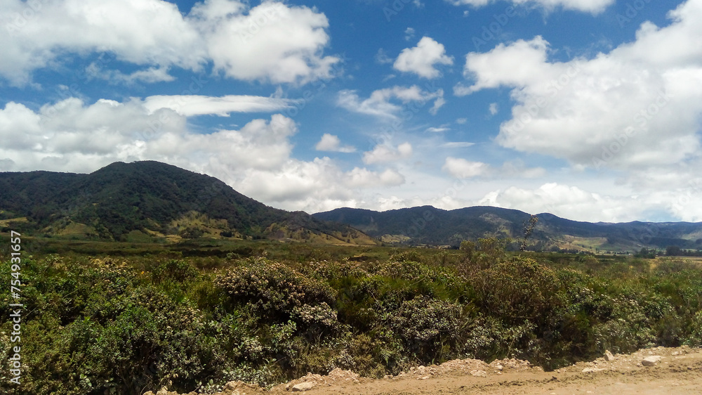 General view of the Puracé National Natural Park in southern Colombia