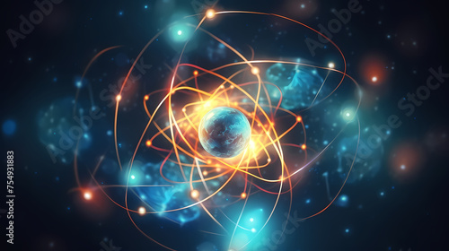 Atomic nucleus illustration