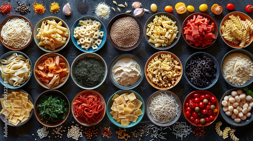 Fototapeta premium Fresh organic pasta fixings