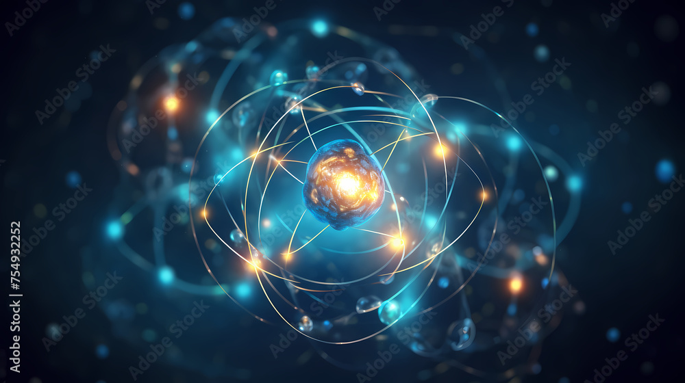 Obraz premium Atomic nucleus illustration