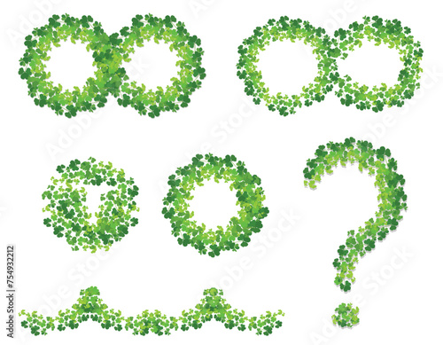 Vector question mark and infinity sign created from clover illustration