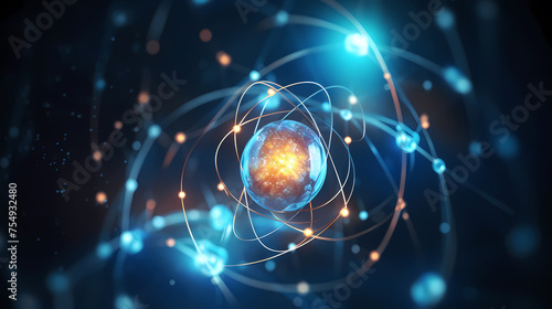 Atomic nucleus illustration