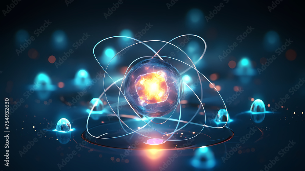Atomic nucleus illustration Atomic nucleus illustration