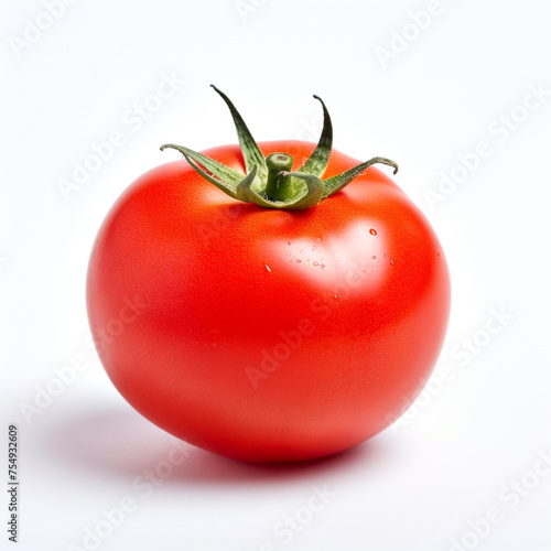 Tomato on a white background сreated with Generative Ai