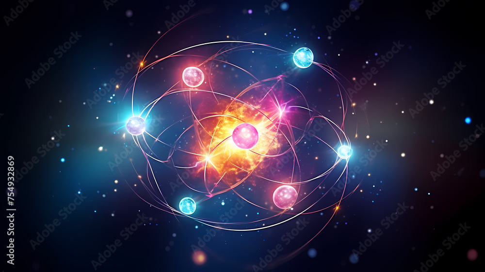 Obraz premium Atomic nucleus illustration