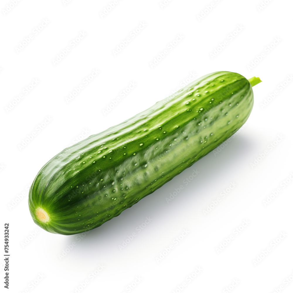 cucumber on a white background сreated with Generative Ai cucumber on a white background сreated with Generative Ai