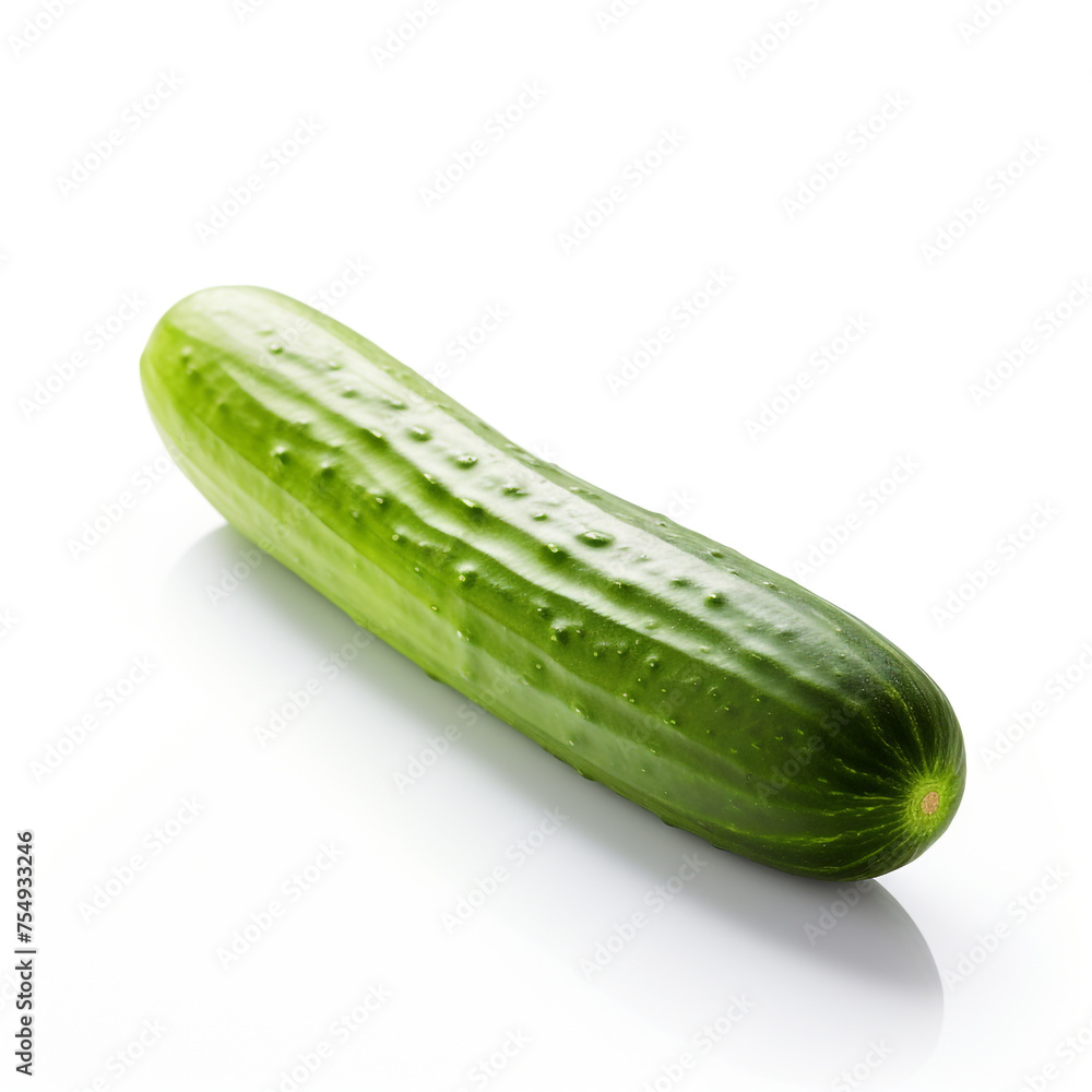 cucumber on a white background сreated with Generative Ai cucumber on a white background сreated with Generative Ai
