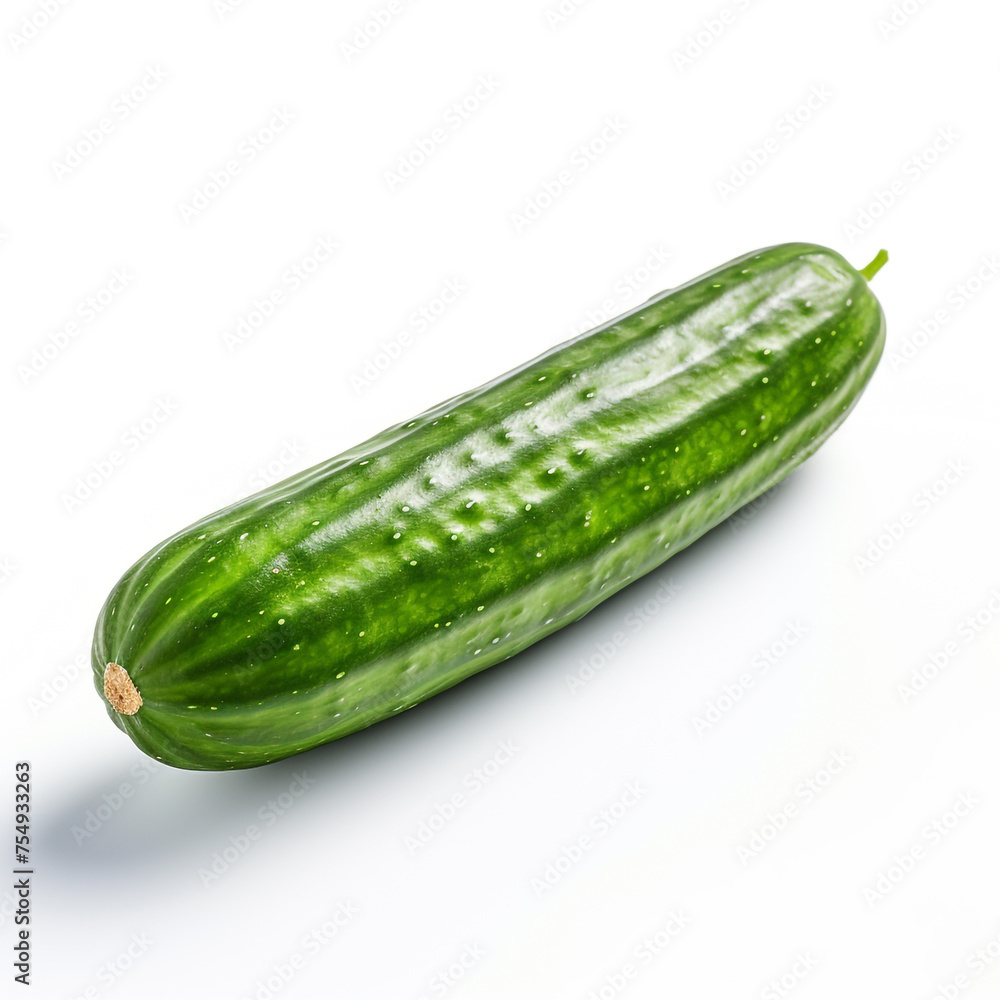cucumber on a white background сreated with Generative Ai cucumber on a white background сreated with Generative Ai