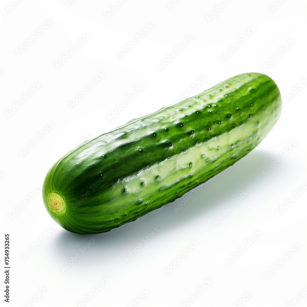cucumber on a white background сreated with Generative Ai cucumber on a white background сreated with Generative Ai