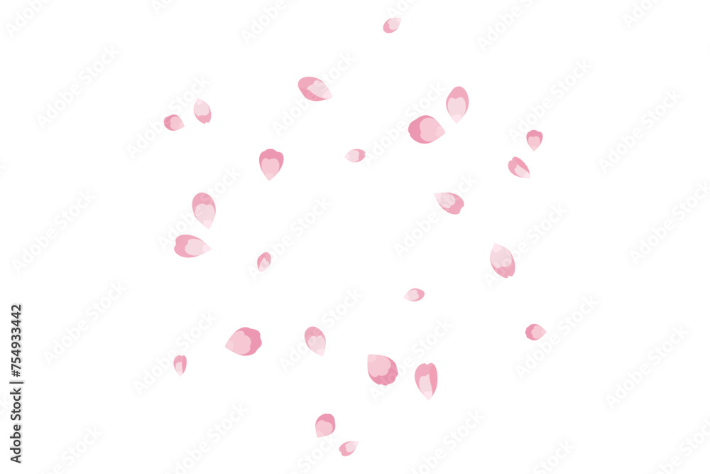 Background of flying pink rose petals. Vector illustration for cover, banner, poster, card, web and packaging. Background of flying pink rose petals. Vector illustration for cover, banner, poster, card, web and packaging.