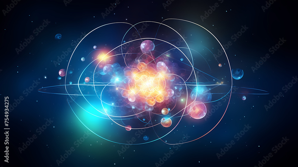 Obraz premium Atomic nucleus illustration