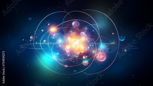 Atomic nucleus illustration