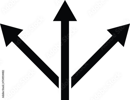 Long arrow vector icon. Blackl double arrow. Vector design. photo