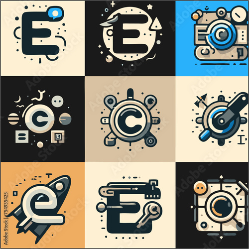 original, unique and simple logo about a project creator,  letter 