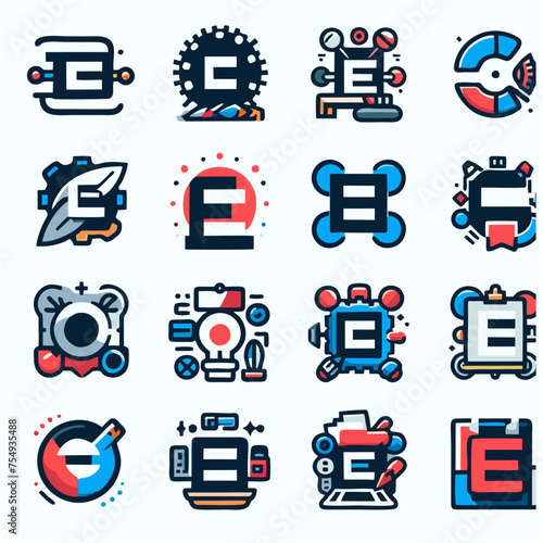 original, unique and simple logo about a project creator,  letter 