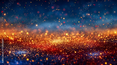 Abstract Colorful Glitter Background with Bokeh Lights and Festive Atmosphere