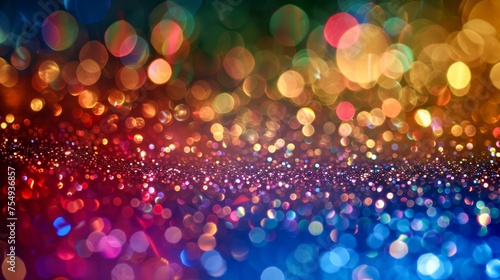 Colorful Abstract Bokeh Lights Background with Vibrant Dots and Blurred Illumination for Festive Design