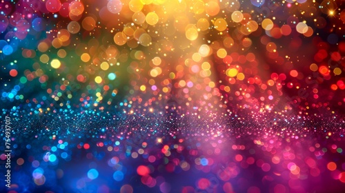 Vibrant Multi-Colored Abstract Bokeh Lights Background for Festive, Party, or Creative Designs