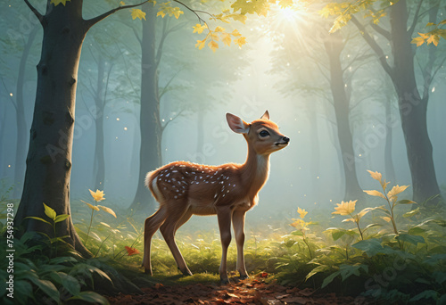 deer in the forest © Anoottotle
