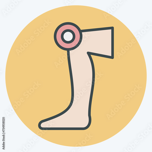 Icon Knee. related to Body Ache symbol. color mate style. simple design editable. simple illustration