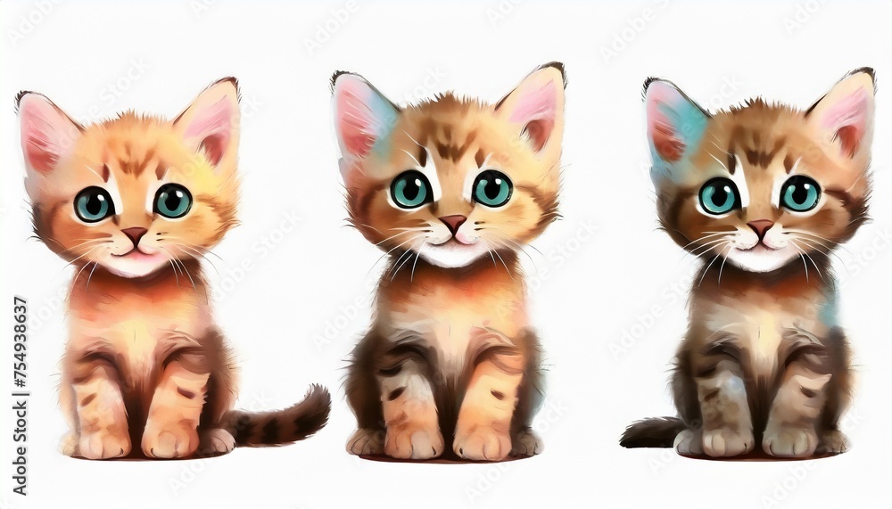 four kittens isolated on white four kittens isolated on white
