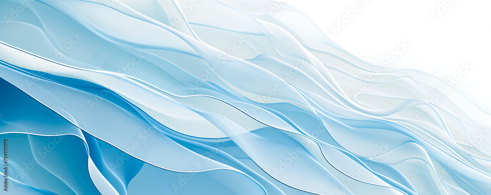 Obraz premium Abstract blue color liquid waves background. Generative AI
