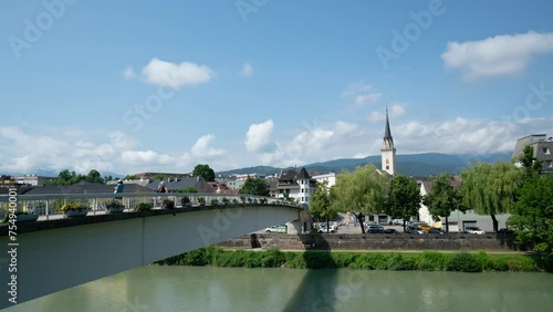The panorama of Villach, Austria photo