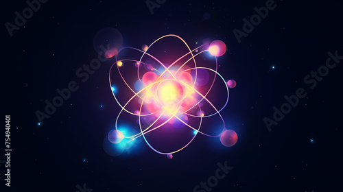 Wallpaper Mural Atomic model with visible electron orbitals Torontodigital.ca