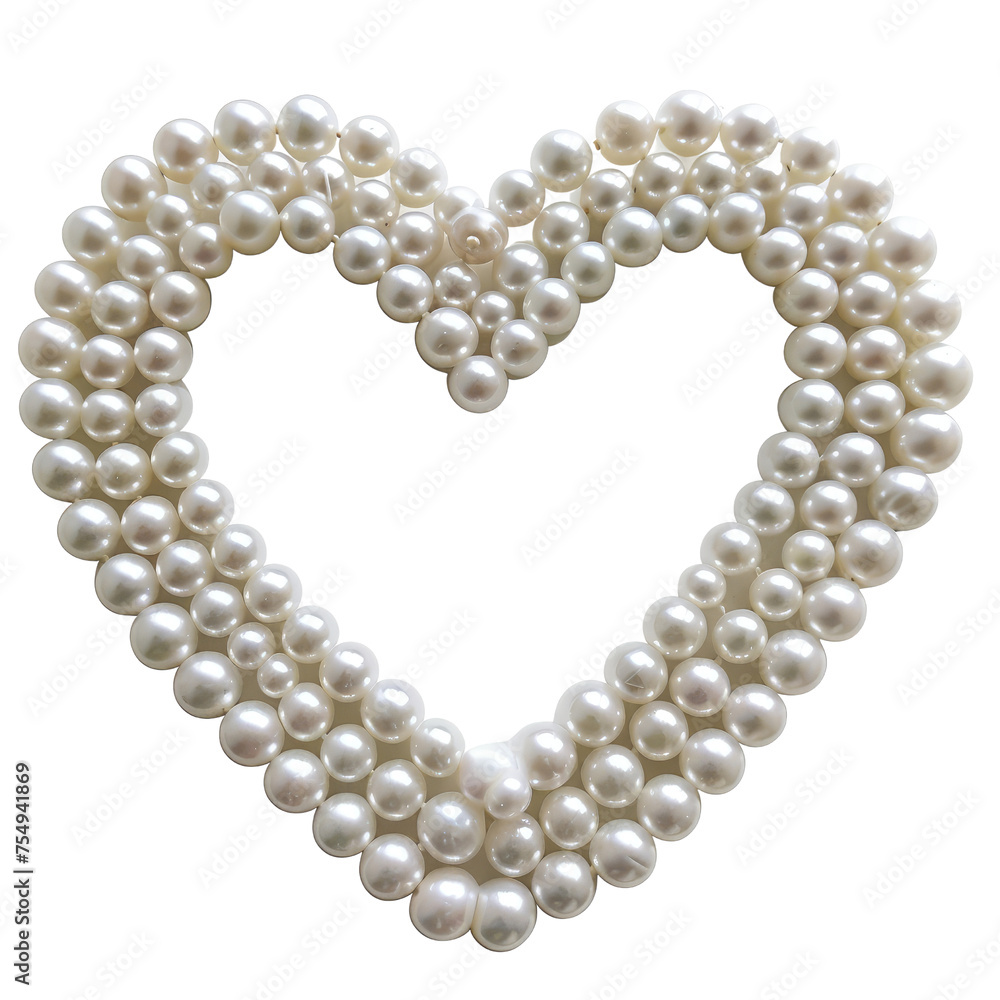 Elegant Pearls Arranged in a Heart Shape, Representing the Concept of Romantic Luxury and Elegance. Elegant Pearls Arranged in a Heart Shape, Representing the Concept of Romantic Luxury and Elegance.