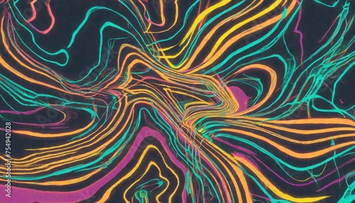 abstract retro style groovy glow in the dark neon psychedelic background