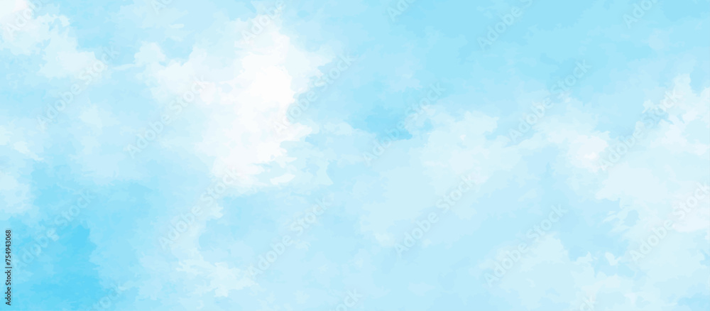 Blue sky with cloud .Beautiful blue sky with white clouds .bright cloud cover in the sun calm clear winter air background .gradient light white background.	