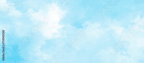 Blue sky with cloud .Beautiful blue sky with white clouds .bright cloud cover in the sun calm clear winter air background .gradient light white background.	