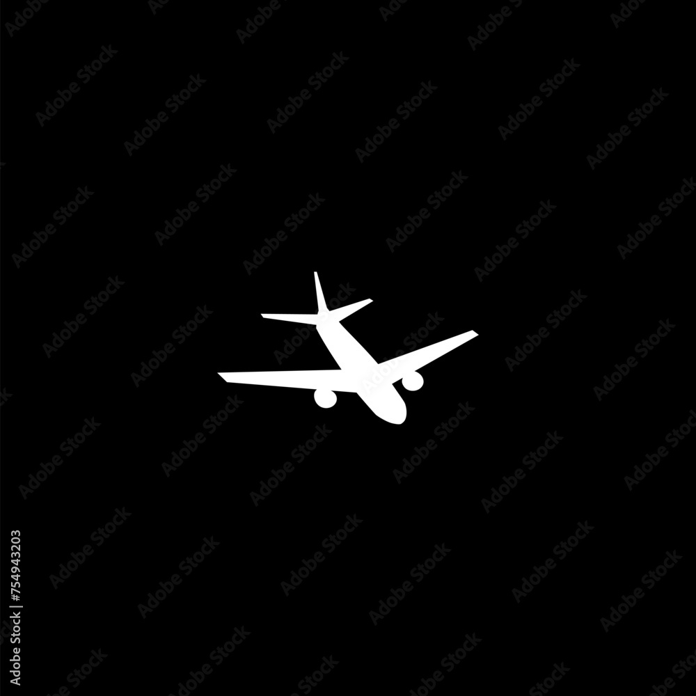 Plane illustration icon isolated on dark background
