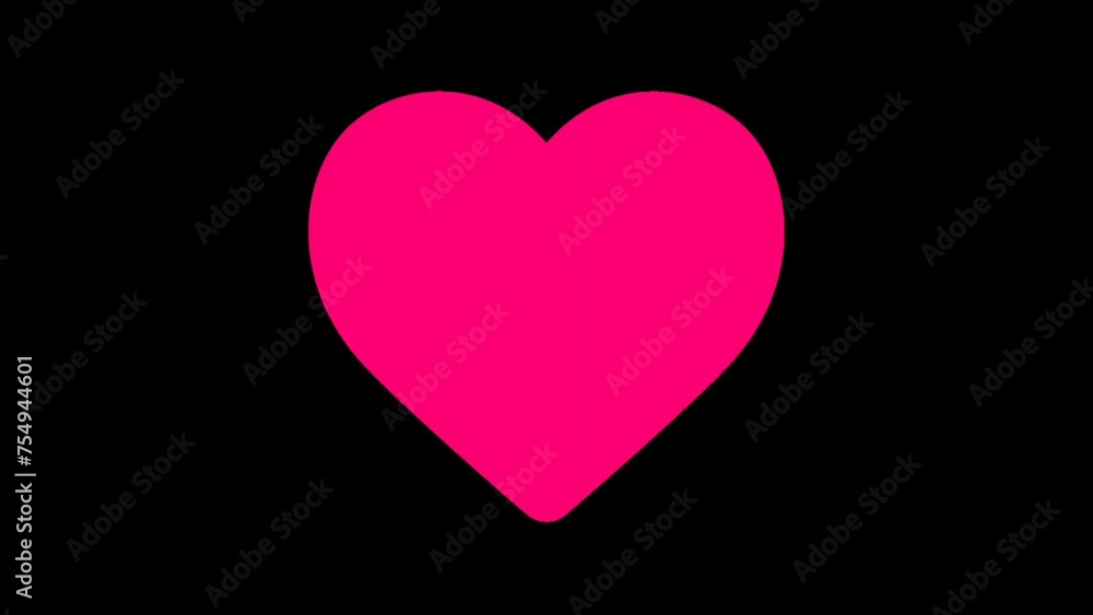 heart icon animation that pulses on a dark background